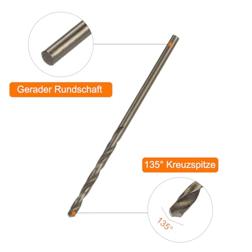 QUARKZMAN 10 Stück Metallbohrer 1,8 mm M35 HSS Cobalt Spiralbohrer Werkzeug für Edelstahl, Kupfer, Holz, Kunststoff und andere harte Materialien