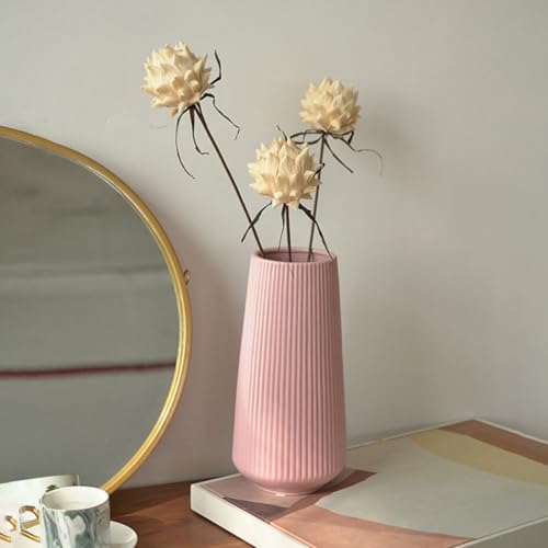 Vase rose Zerodeko lot de 2 en plastique nordique pour une décoration de table élégante