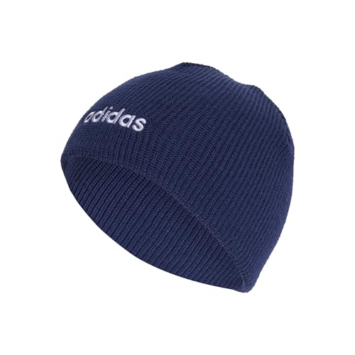 adidas Unisex Kids Little Kids Linear Beanie, Dark Blue, XS