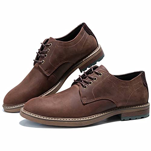 Men's Oxford, Plain Toe Genuine Leather Dress Shoes 10 #TOP1