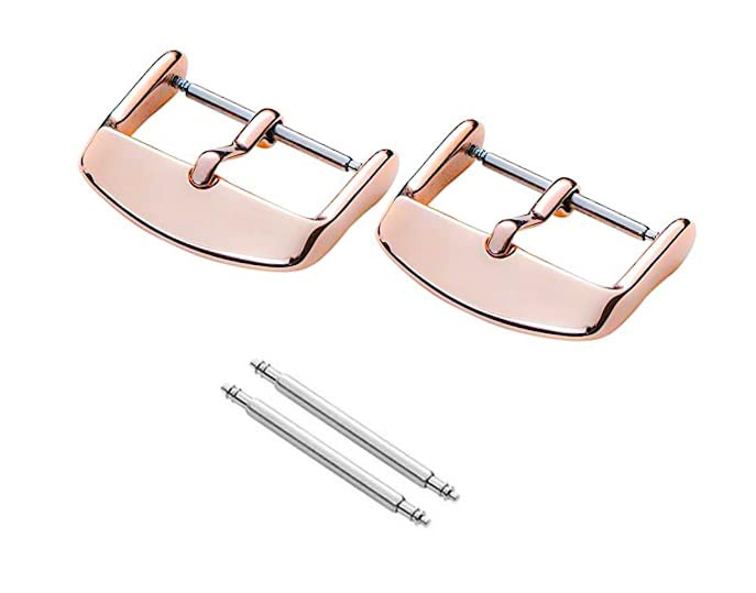 Ewatchaccessories 2 Pack Of 24mm Watch Band Strap Stainless Steel Rose Polished Buckle Replacement Finish Clasp Vacuum PVD Finish (B0BMFHVZHY) Amazon Price History, Amazon Price Tracker