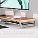HumanCentric Wood Monitor Stand Riser Desk Shelf, Premium Black Walnut Desk Riser, Long Computer Monitor Stand For Desk, Wooden Home Office Monitor Stand Organizer, Dual Monitor Stand for Desk
