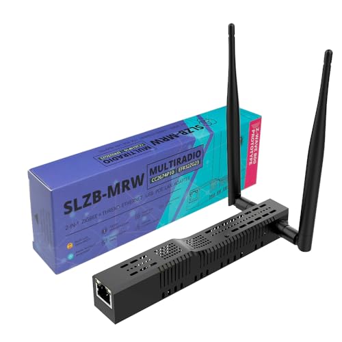SMLIGHT SLZB-MRW10 Multiradio PoE Adapter High-Performance Zigbee Thread & Z-Wave Adapter Works with Zigbee2MQTT Home Assistant ZHA Dual Antenna & PoE Power Support