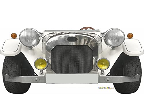 Oedim Coche descapotable Clasico comuniones Eventos o Celebraciones puntuales| Medidas 1,55m x 0,75m | Ventana Troquelada | Photocall Divertido, Blanco, 155x75cm