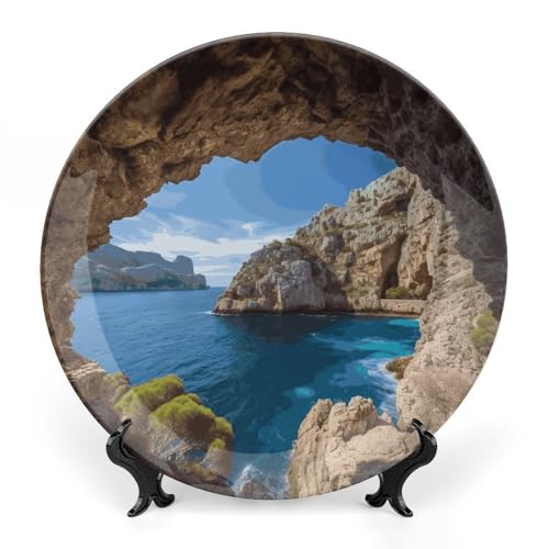 Plato decorativo de cerámica con soporte 7 pulgadas miniatura 1