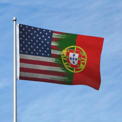 Bandera de Portugal, bandera americana de 3x5 pies, poliéster, de temporada, de doble cara, para jardín, exterior, hogar, patio, decoración de festivales.