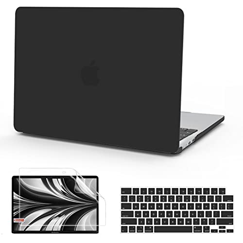 B BELK Compatible with MacBook Air 13.6 inch Case M5 2026 2025 2024 2023 2022 M4 M3 M2 A3449 A3240 A3113 A2681 Liquid Retina Display, Plastic Hard Shell Case+Keyboard Cover+Screen Protector, Black by B BELK - Used condition - US$14.59
