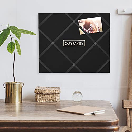 New View Gifts MEMO Family 19' X 16' French Memo & Photo Board, Black Linen Fabric, 19" X 16" X .6" by Haven Home Decor - Image 2