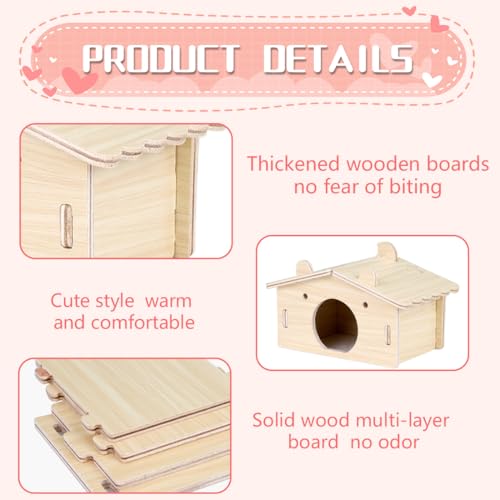 HAZMA Hamsterhaus aus Holz, Spielzeug, Hamsterzubehör, Haus Hamster (kleines Haus)