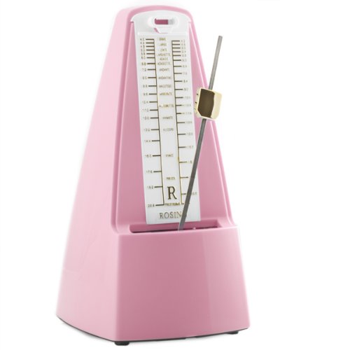 Cecilio Traditional Wind Up Mechanical Pyramid Shape Pendulum Metronome with Bell, MM-SPink