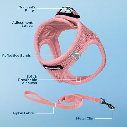 Image of Voyager Step-in Pet Harness - All Weather Mesh, Adjustable Step in Harness for Cats and Dogs by Best Pet Supplies - 307S Pink, S