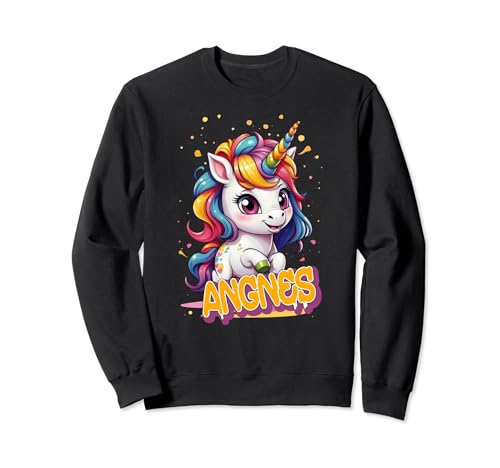AGNES - Hermoso nombre de niña con un bonito unicornio Sudadera