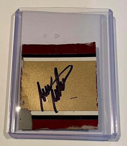 1989 Mark Martin Folgers Coffee Signed Race Used 2x3 Sheetmetal Piece #1 - NASCAR Autographed Race Used Items