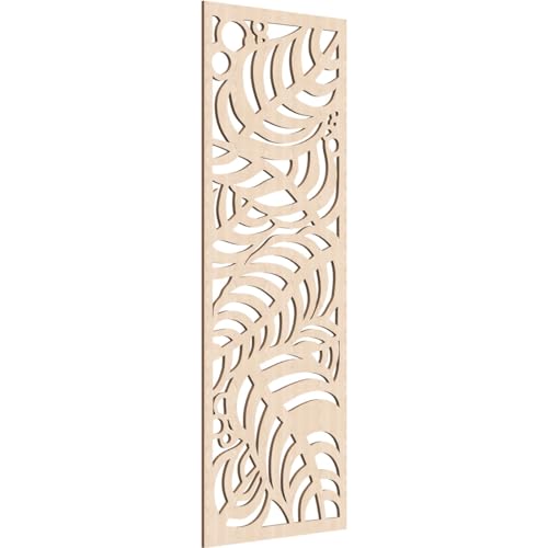 Image of 27 3 /8 inchW x 69 3 /8 inchH x 3 /8 inchT Mills Decorative Fretwork Wood Wall Panels, Red Oak