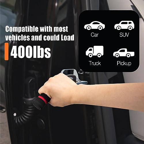 Image of KOUNATSURI Car Handle Assist for Elderly Car Door Handle Multifunction Handle Car Door Latch Handle for Seniors and Handicapped(Red)