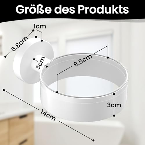 Dailyart Föhn Halterung- Fönhalter Ohne Bohren Edelstahl Fönhalter zum Kleben Wandmontage Föhnhalter Wand Ohne Bohren- Haartrocknerhalter Föhnhalter für Badezimmer WC Schlafzimmer- Weiß 2