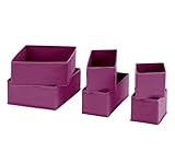 Farbe: Brombeer Eternity-Moebel Faltbox Aufbewahrungsbox 6er Set ALFA Filzbox in Brombeer