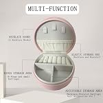 Mini Jewelry Travel Case Small Jewelry Box, Portable PU Leather Jewelry Organizer, Jewellery Storage Holder for Rings Earrings Necklace Organizer, Boxes Gifts for Girls Women (Pink)