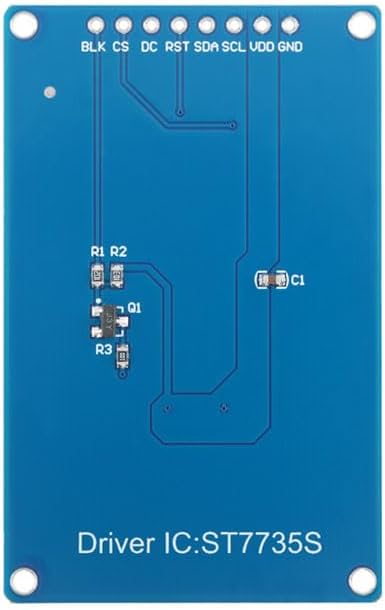 1.8 Inch TFT LCD Display Module, Color SPI Screen Board Without Header for Gauges, Menus, Images and DIY Electronics