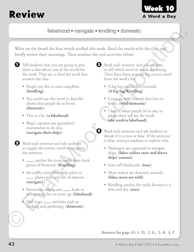 A Word a Day, Grade 5 Teacher Edition - Image 4