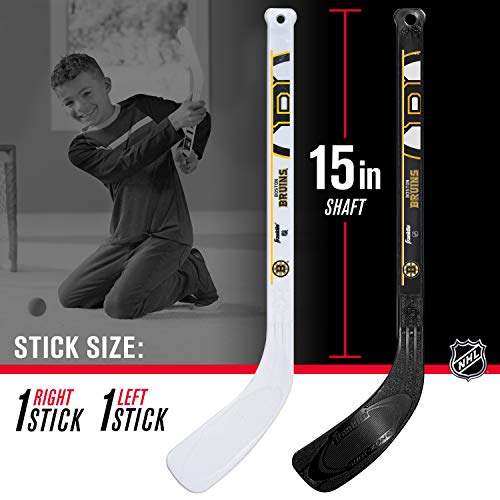Franklin Sports Boston Bruins Mini Hockey Set - Knee Hockey Goal, Ball, & 2 Hockey Stick Combo Set - Mini Goal Net - Nhl Official Hockey Set, 28" X 20" X 12" #TOP3