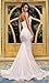Women's Spaghetti Straps Sequin Corset Prom Dresses Long Mermaid Sparkly Glitter Ivory Formal Evening Gowns,Ivory,US00