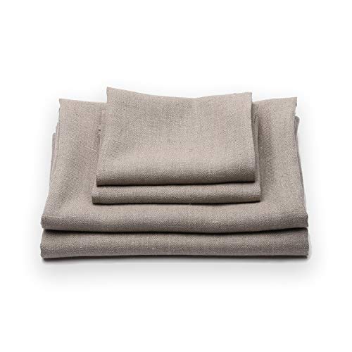 LinenMe Towel Set, 2 Big Towels and 2 Hand Towels, Natural