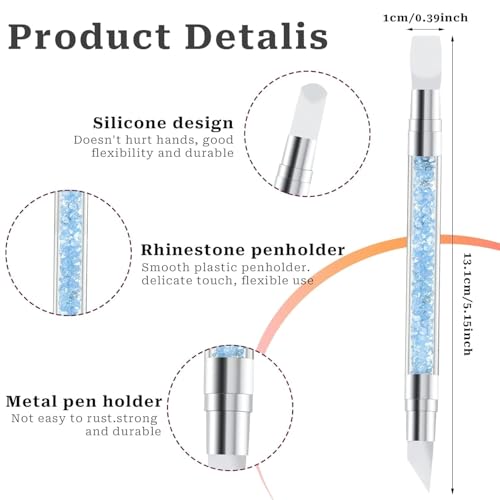 Image of Keli 5 Pcs Dual Head Silicone Nail Art Sculpting Tool Set, Professional 3D Nail Design Pen for UV, Poly Gel & Acrylic, Nail Carving Shaping Brush, Manicure DIY Tools for Salon & Home Use