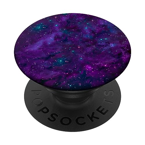 PopSockets Cell Phone Button Holder Pop Out Grip Purple Nebula Galaxy PopSockets PopGrip: Swappable Grip for Phones & Tablets