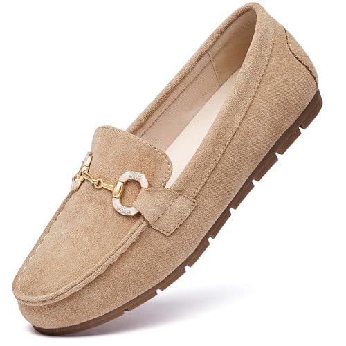 Image of Women's Knit Slip On Loafers - Breathable Mesh Flats with Memory Foam Insole & Arch Support, Non-Slip Comfortable Shoes for Work Office Commute, Driving, Casual Daily Walking (Wide Foot Friendly)