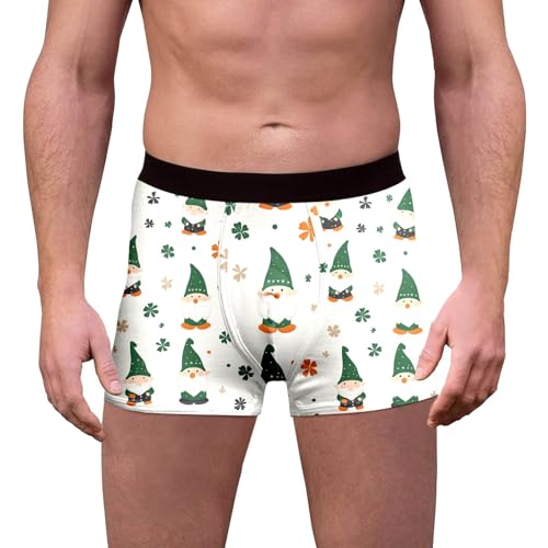Weihnachten Boxershorts Herren Lustig Druck Weihnachts Unterhosen Christmas Motiv Boxershorts MäNner UnterwäSche Trunks Mode Trend Lustige Unterhose Winter Retroshorts Geschenke (Z1-Light Gray, L)