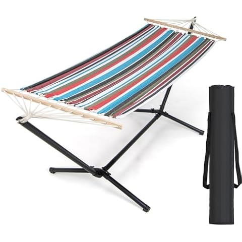COSTWAY Heavy Duty Portable Hammock with Stand Cover