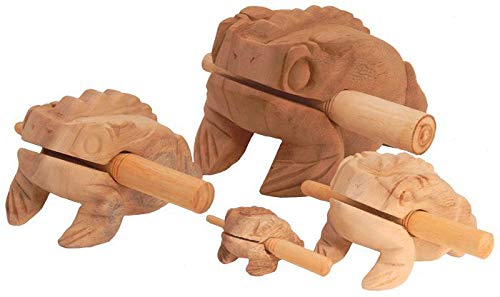 Sound Frosch Natur aus Holz in verschiedenen Größen wählbar: 5cm - 10 cm - 14 cm oder 20 cm, Grösse:ca. 20 cm