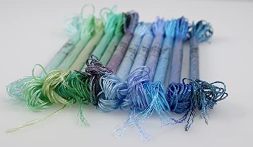 Image of KCS 6-Strand Cross Stitch Metallic Variegated Pearl Shiny Embroidery Floss (12 Skeins # 3)