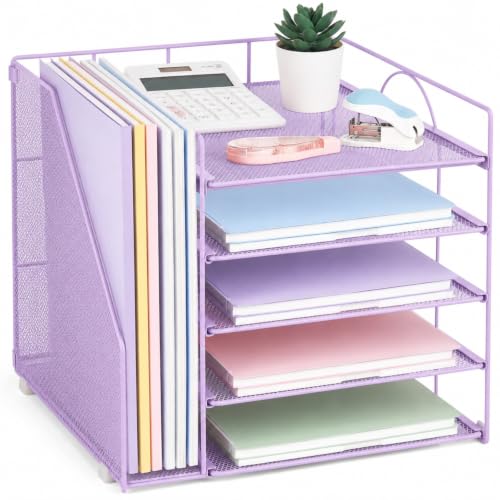 LEKETREE Desk Organizers and Accessories, 5-Tier Paper Letter Tray