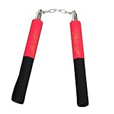Playwell Mousse nunchaku moitié Noir/moitié Rouge avec chaîne   12
