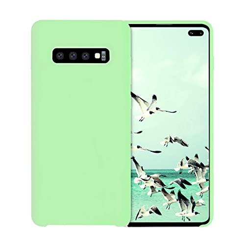Image of LIRAMARK Liquid Silicone Soft Back Cover Case for Samsung Galaxy S10 Plus / S10+ (Mint Green)