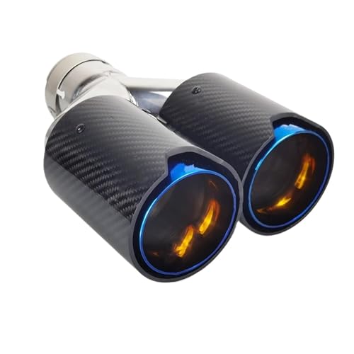 Embouts d'échappement Y 63-93mm en carbone et inox bleu pour BMW