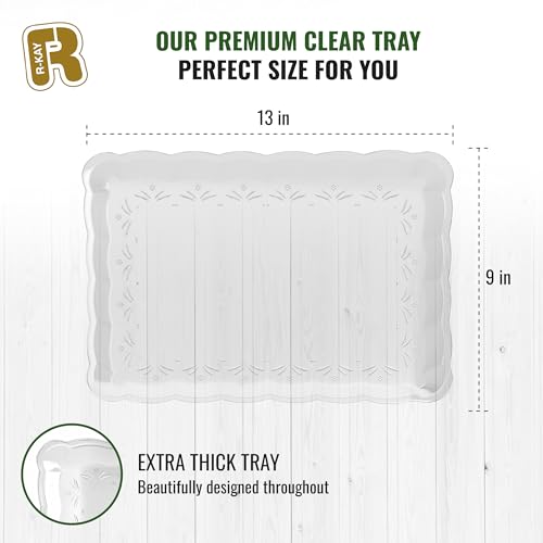 6-Pack-Clear-Plastic-Serving-Trays-for-Party-9-x-13-Inch-Heavy-Duty-Plastic-Trays-for-Food-Rectangular-Party-Serving-Trays-and-Platters-Clear-Disposable-Trays