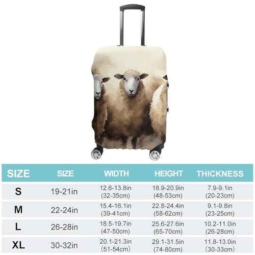 Sheeps Watercolor Printed Luggage Cover Protector, Fits 18-32 Inch Luggage2