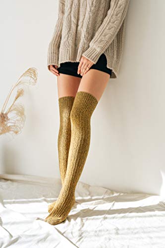 Image of STYLEGAGA Winter Cozy Cable Knit Over The Knee High Boot Socks