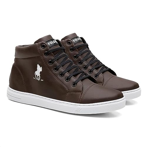 Kit 2 Tênis Polo Plus Masculino Cano Alto + Tênis Slip On Marrom