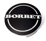 felgendeckel ford focus mk1  1x Borbet Nabendeckel Felgendeckel Nabenkappe Schwarz Glanz Silber 55mm 74404 Original Center Cap