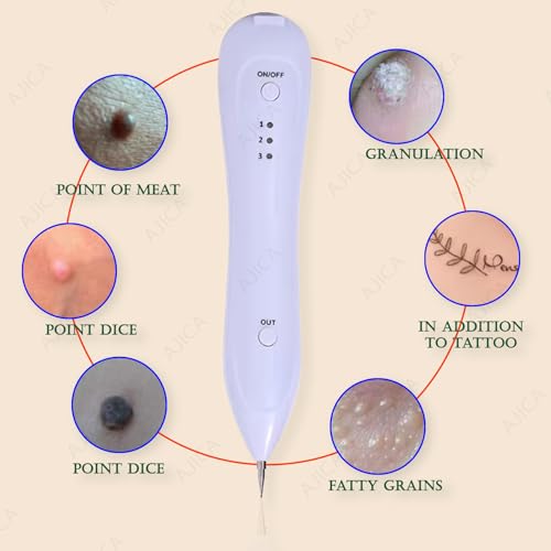 Image of Electric Freckle Skin Mole Dark Spot Remover Pen Skin Tag Remover Dark Spot Wart Speckle Tattoo Removal Pen Multi-Speed Adjustable