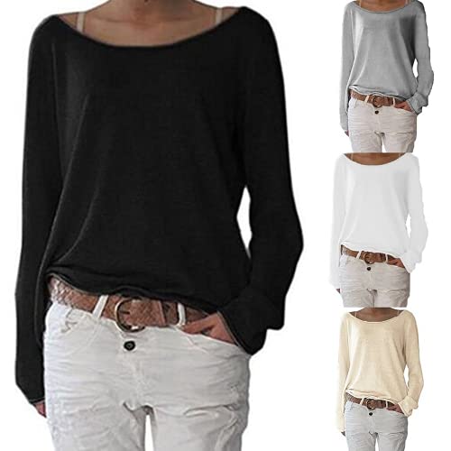 ABUCIYO Casual Loose Ladies Long Sleeve Tops T