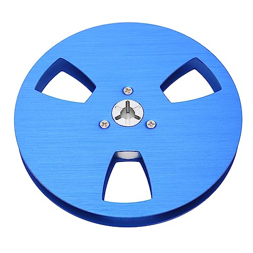 1/4 5 Inch Sound Tape Empty Reel , High Strength 3 Hole Recording Takeup Reel Improve Sound Quality Aluminum Alloy for Reel to Reel Tape Player (Blue)