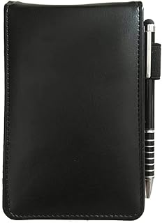 レザーノートメモ帳手帳日記帳A7縦型金属ペン付きおしゃれビジネスノート文房具オフィス用品無地タイプ