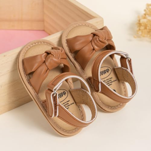Image of CENCIRILY Infant Baby Girls Boys Sandals Summer Beach Outdoor Bowknot Soft Rubber Sole Toddler Princess Dress Flats Walking Shoes