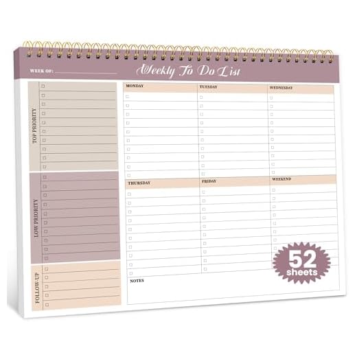 Weekly To Do List Notepad with 52 Undated Sheets（8.5"×11"）- Undated Weekly Planner Notepad for Office Desk Accessories and Supplies - Midnight Lilac