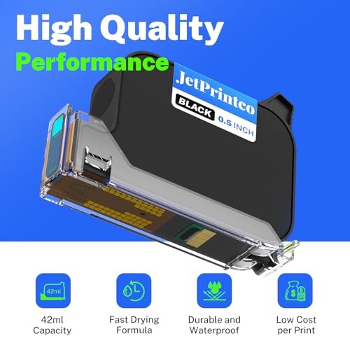 0.5 Inches Print Height Intelligent Handheld Inkjet Printer Lasts 16H Weighs Only 390g for Batch Code Date Lot Number Print on Plastic Carton Wood Metal Glass Aluminum with 42ml Fast Dry Ink